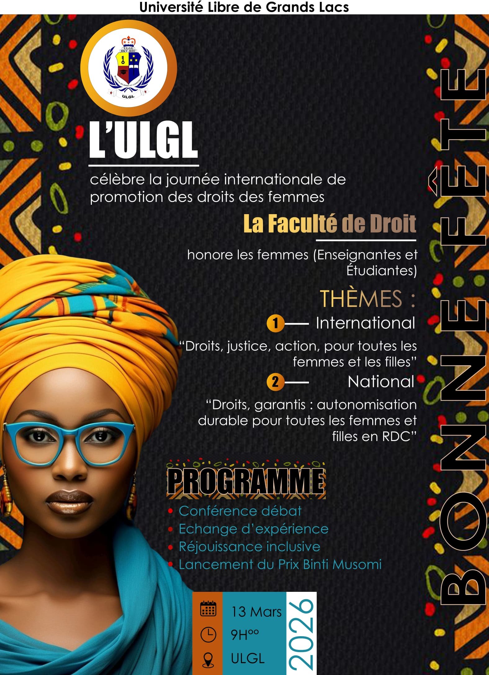 Célébration de la journée internationale des droits de la femme à l'ULGL
